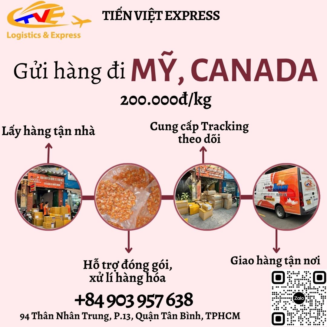 Gửi hàng đi USA, Canada - Tiến Việt Express